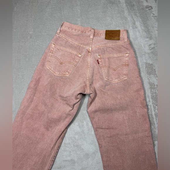 Levi’s Women’s 501 90s Light Pink Premium Button Fly Straight Jeans Size 0 - Picture 12 of 16